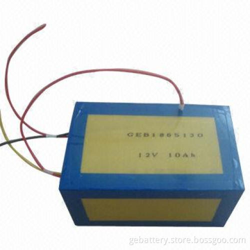 12V 10Ah Power/LiFePO4 Battery with 5A Continuous Discharge Current, Sized 70 x 90 x 150mm